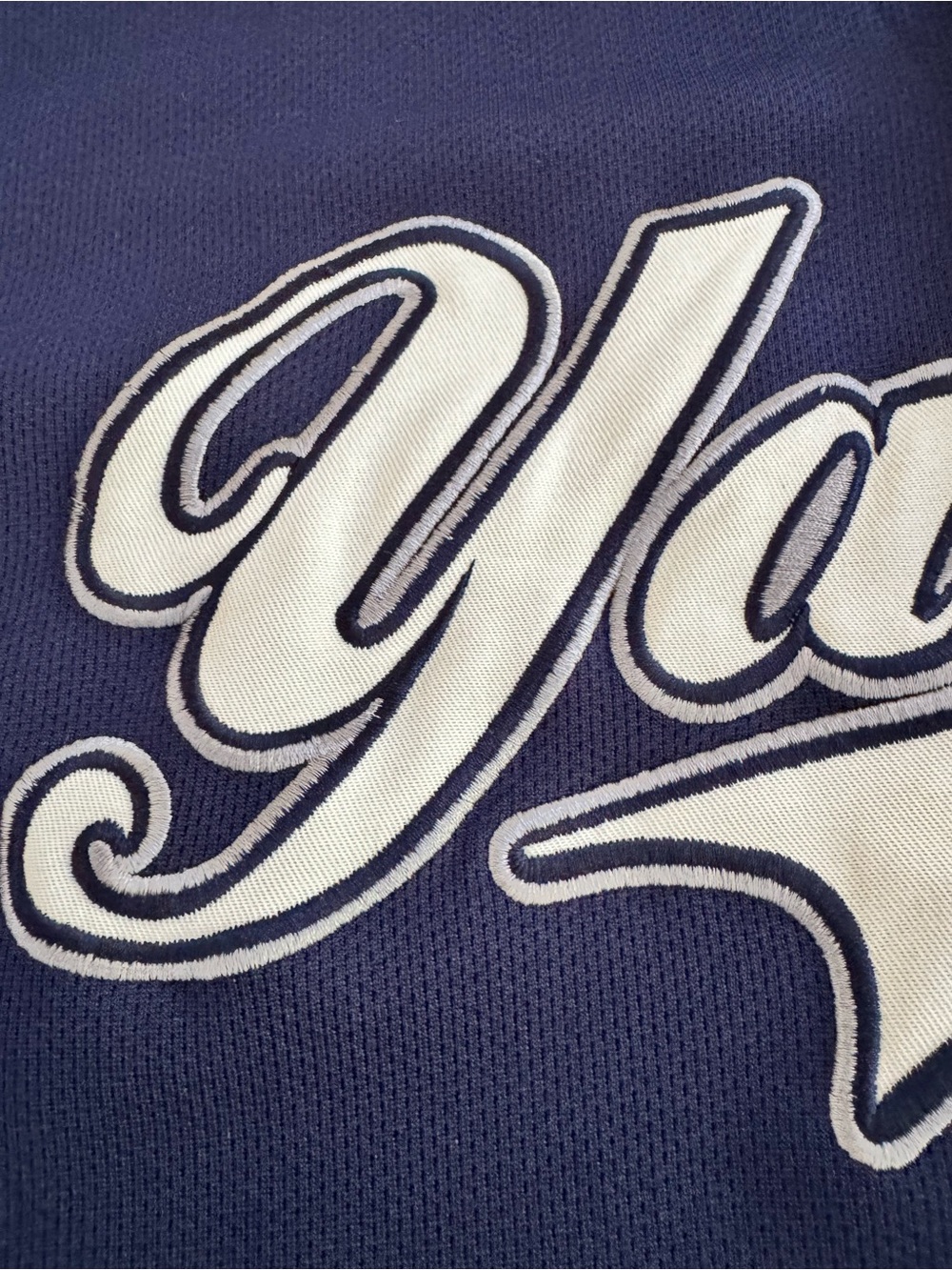 Vintage MLB New York Yankees Derek Jeter #2 True Fan Baseball Jersey L Navy - Picture 11 of 12